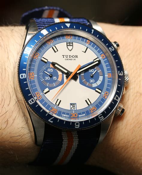 tudor heritage chrono al polso|tudor heritage chrono blue.